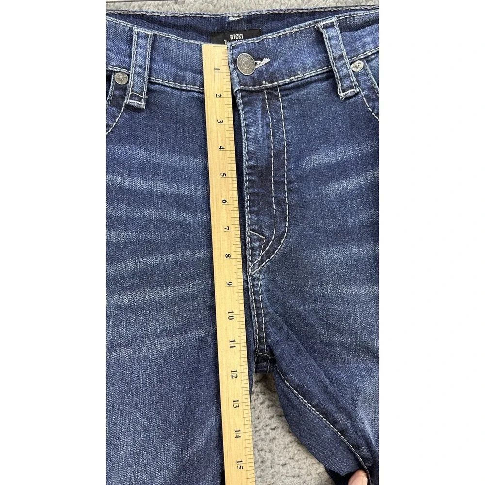 True Religion Jeans Men's Ricky Relaxed Straight Size 42x33 Blue Denim Med Wash